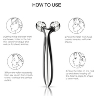 3D Roller Massager 360 obrót srebrny do wyszczuplania twarzy masażer całego ciała podnoszenia preparat przeciwzmarszczkowy masaż twarzy relaks narzędzie 1